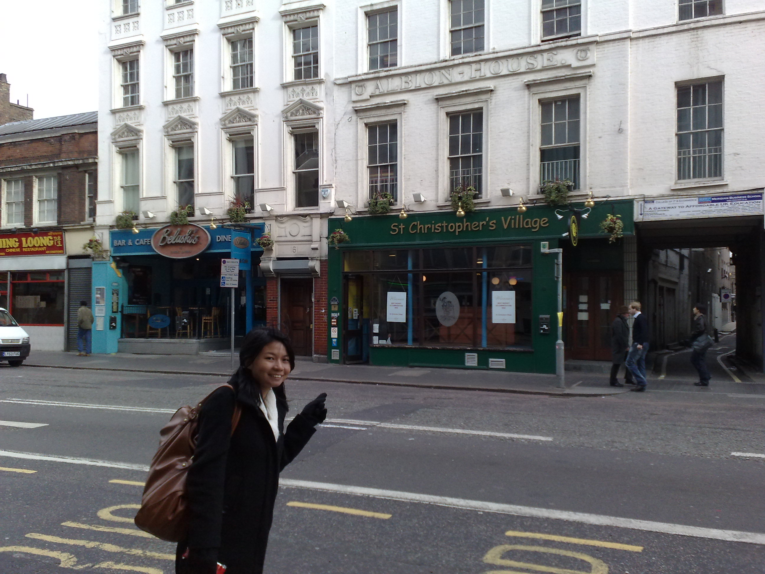 Our hostel across the road